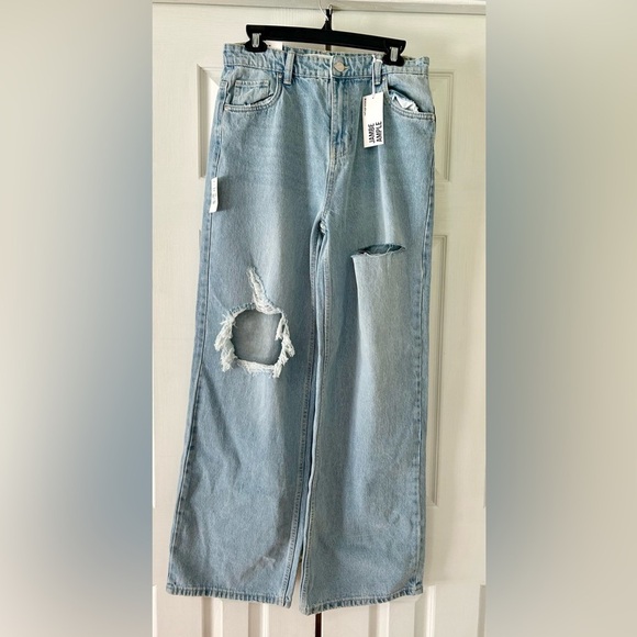 refuge Denim - New refuge Jambe Ample jeans denim teen girls size 5 distressed loose leg